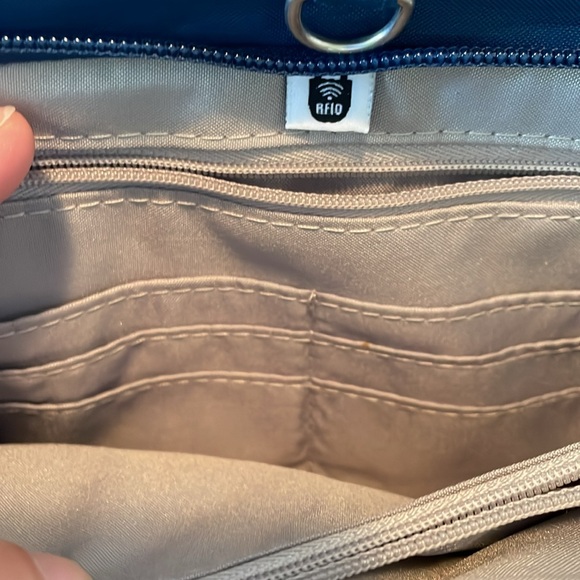 NWT Baggalini Securtex Anti-Theft Memento Crossbody pacific blue RFID cc slots - Picture 5 of 16